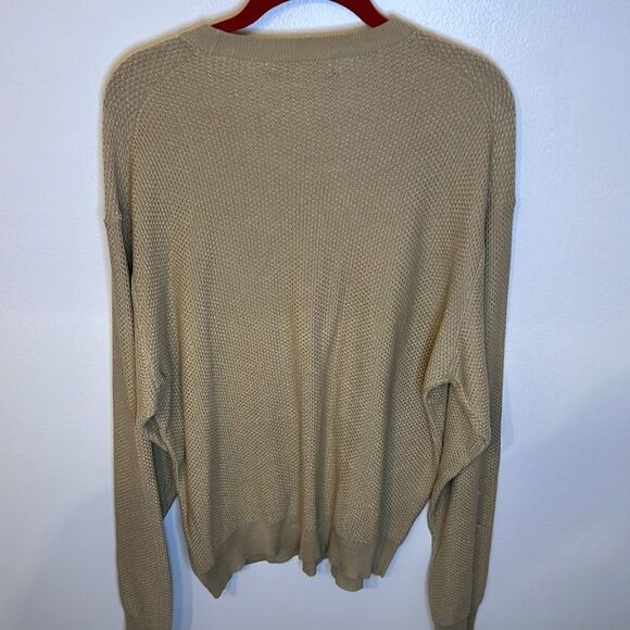 Bachrach Mens Beige Silk Blend Crewneck Knit Sweater Size Large - Picture 8 of 10